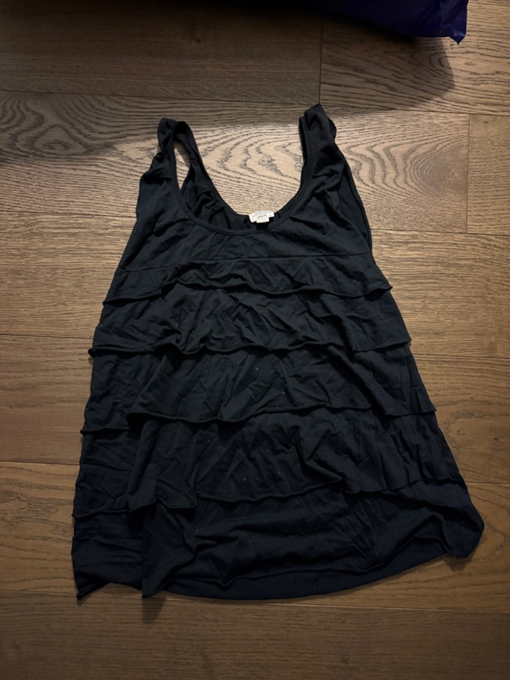 Wilfred Black Ruffle Tiered Tank Top